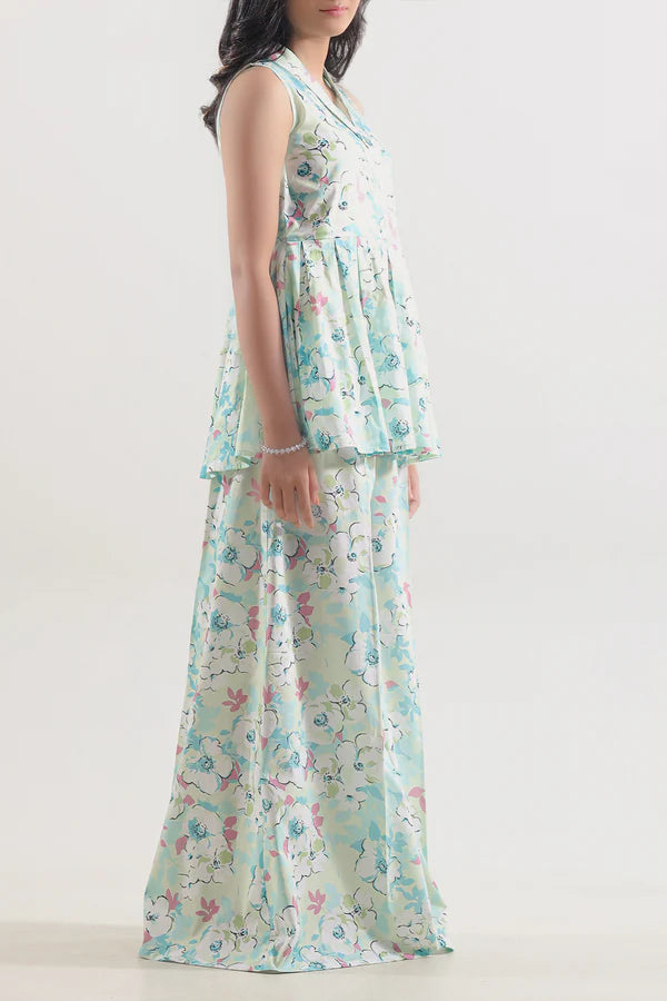 Saya 2pc Unstitched Lawn Suit | Mint Green