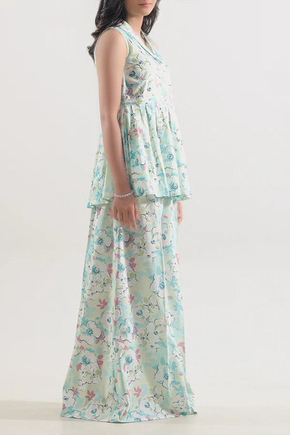 Saya 2pc Unstitched Lawn Suit | Mint Green