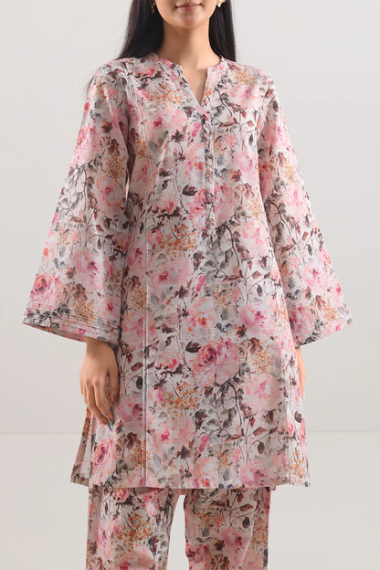 Saya 2pc Unstitched Lawn Suit | Baby Pink