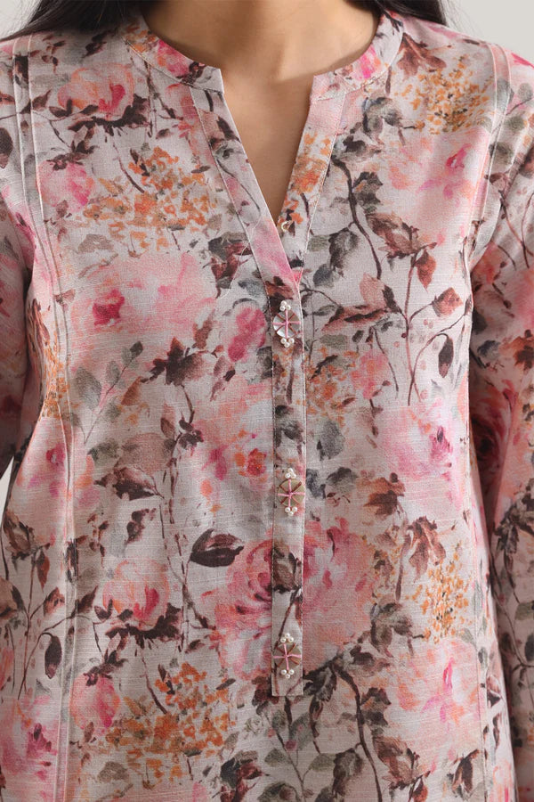 Saya 2pc Unstitched Lawn Suit | Baby Pink