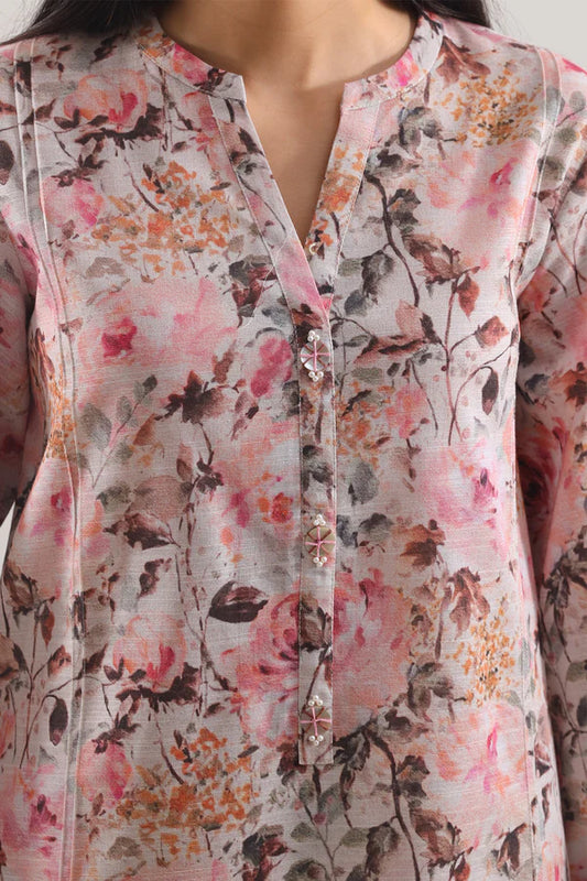 Saya 2pc Unstitched Lawn Suit | Baby Pink