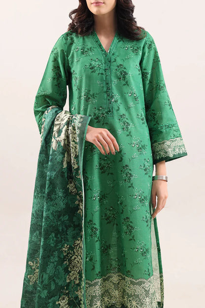 Green | Saya 3pc Unstitched Lawn Suit