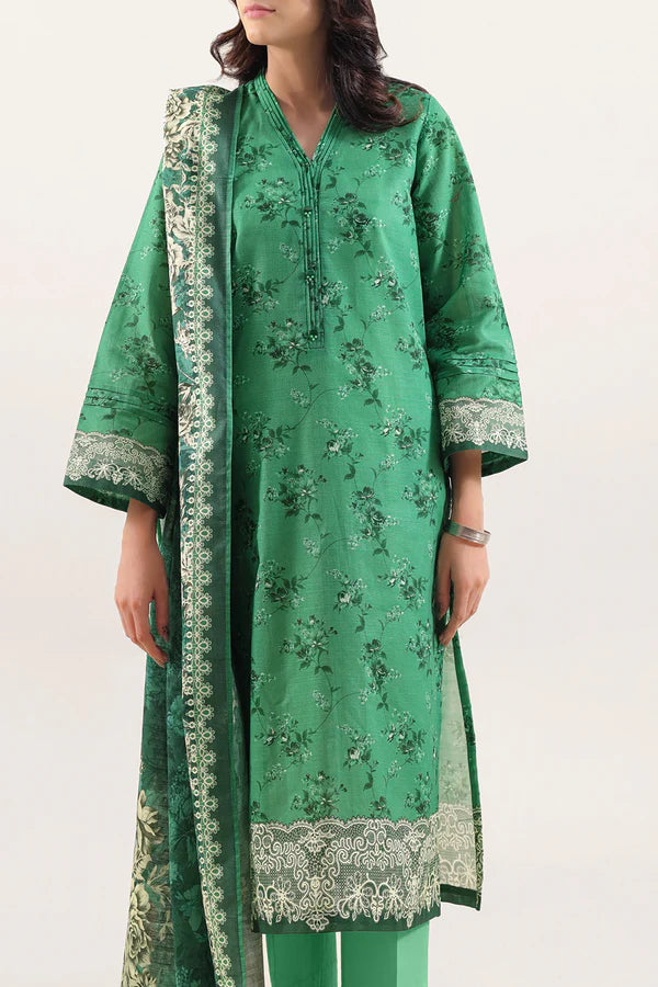 Green | Saya 3pc Unstitched Lawn Suit