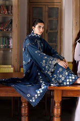 Cross Stitch 3 Piece - Printed Unstitched Lawn