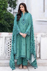 Cross Stitch 3 Piece - Printed Unstitched Lawn