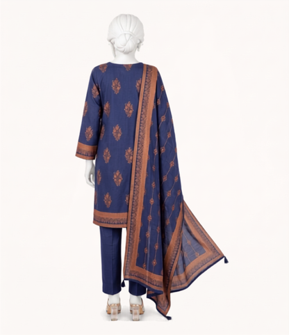 shot of the J. Naqeesh Buna Jacquard Suit Dark Blue