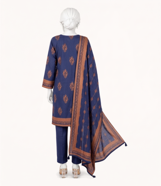 shot of the J. Naqeesh Buna Jacquard Suit Dark Blue