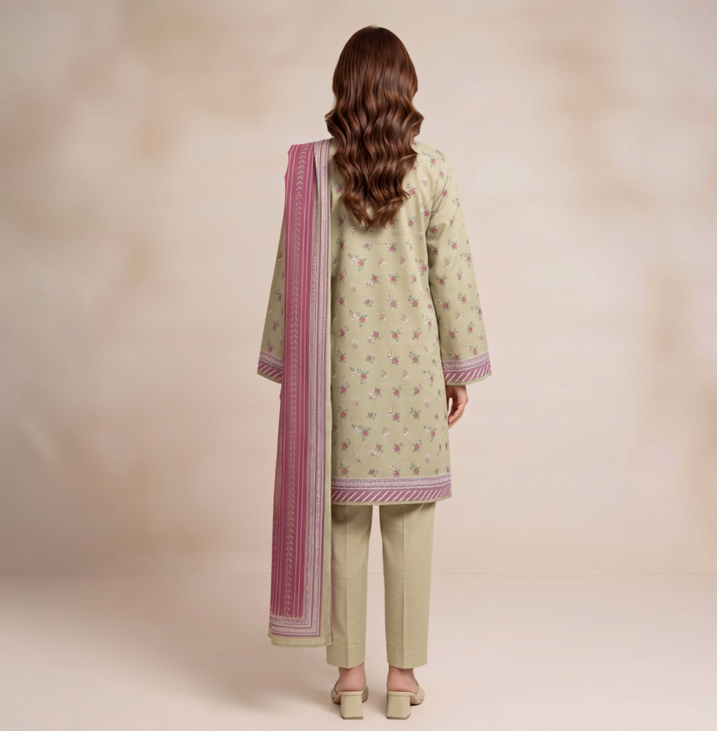 Light Green | Khaadi 3pc Unstitched Lawn Suit