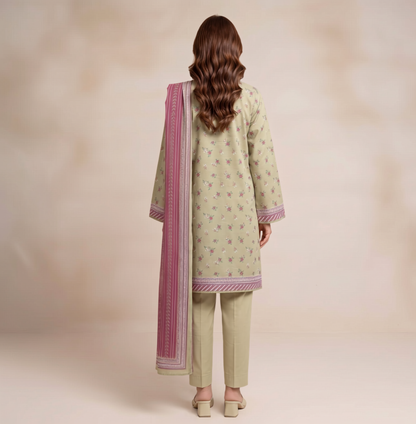 Light Green | Khaadi 3pc Unstitched Lawn Suit