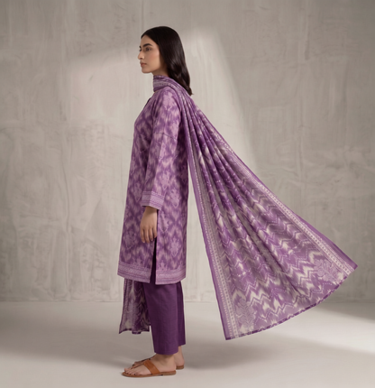 Purple | Khaadi 3pc Unstitched Lawn Suit