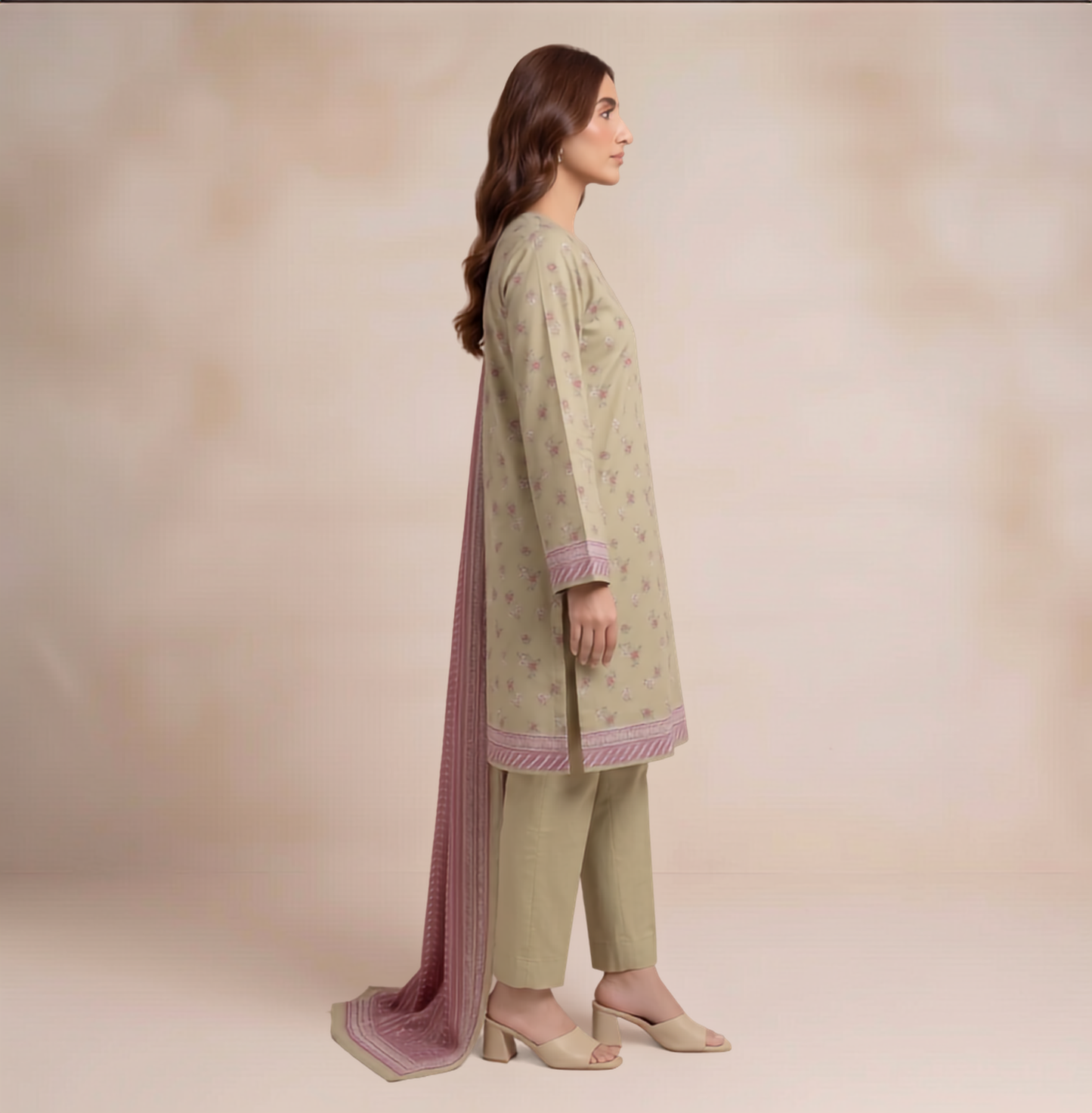 Light Green | Khaadi 3pc Unstitched Lawn Suit