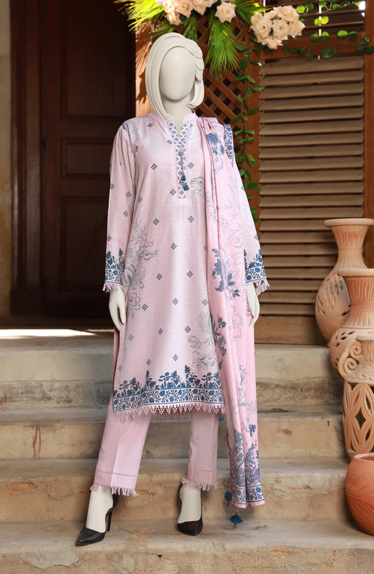 Pink | Mtj-Tariq Jamil 3pc Unstitched Khaddar Suit