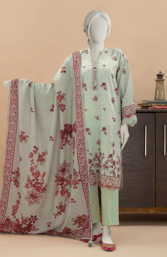 Beige | Mtj-Tariq Jamil 3pc Unstitched Khaddar Suit