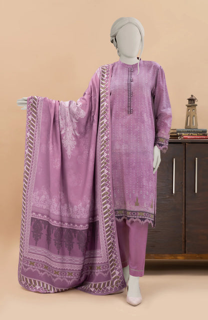 Pink | Mtj-Tariq Jamil 3pc Unstitched Khaddar Suit