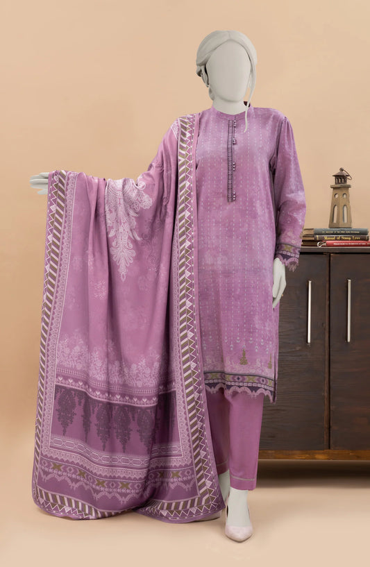 Pink | Mtj-Tariq Jamil 3pc Unstitched Khaddar Suit