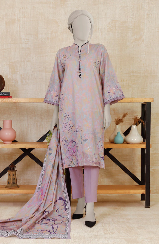 Powder Pink | Mtj-Tariq Jamil 3pc Unstitched Khaddar Suit