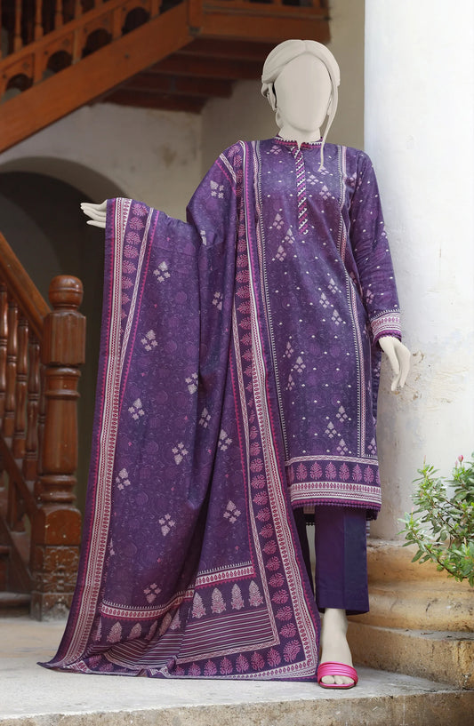 Purple | Mtj-Tariq Jamil 3pc Unstitched Khaddar Suit