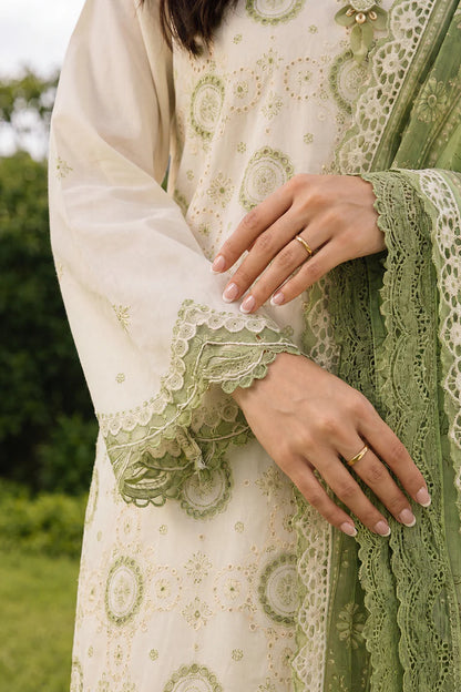 White | Zellbury 3pc Unstitched Chikankari