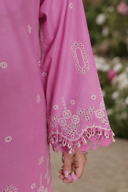 Light Pink | Zellbury 3pc Unstitched Chikankari