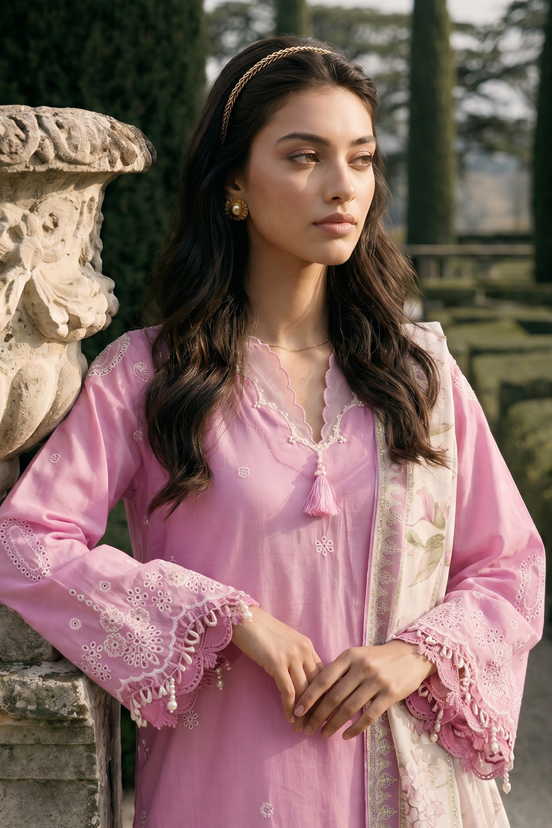 Light Pink | Zellbury 3pc Unstitched Chikankari