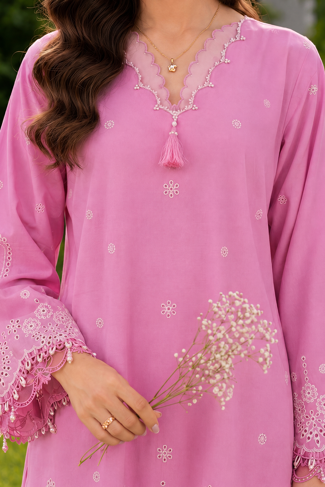 Light Pink | Zellbury 3pc Unstitched Chikankari