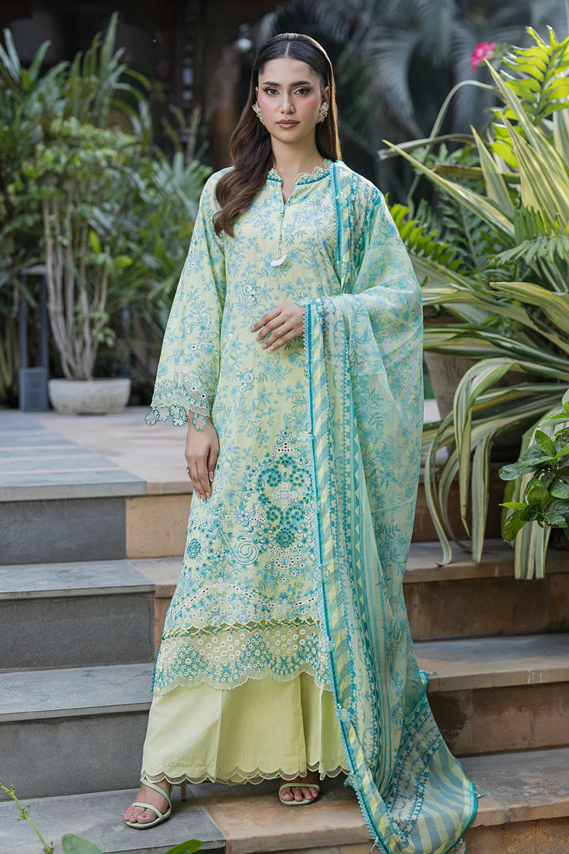 Lemon Yellow | Zellbury 3pc Unstitched Chikankari