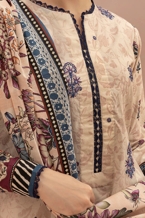 Off White | Zellbury 2pc Unstitched Embroidered Suit