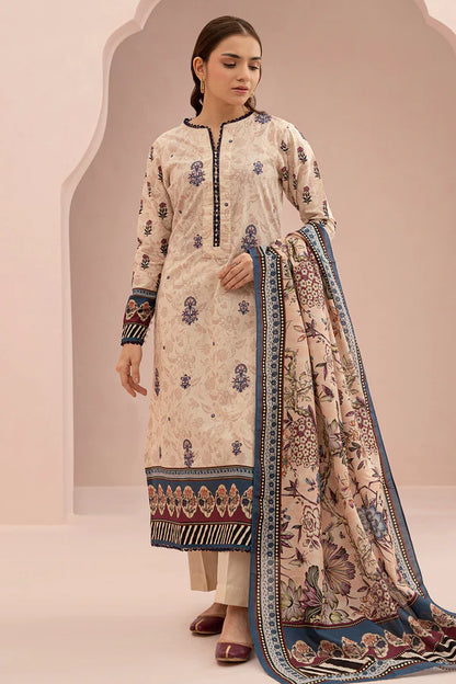 Off White | Zellbury 2pc Unstitched Embroidered Suit