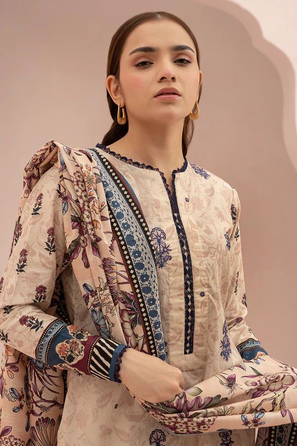 Off White | Zellbury 2pc Unstitched Embroidered Suit