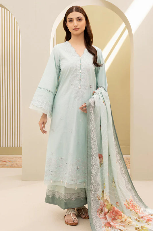 Mint | Zellbury 3pc Unstitched Embroidered Lawn Suit