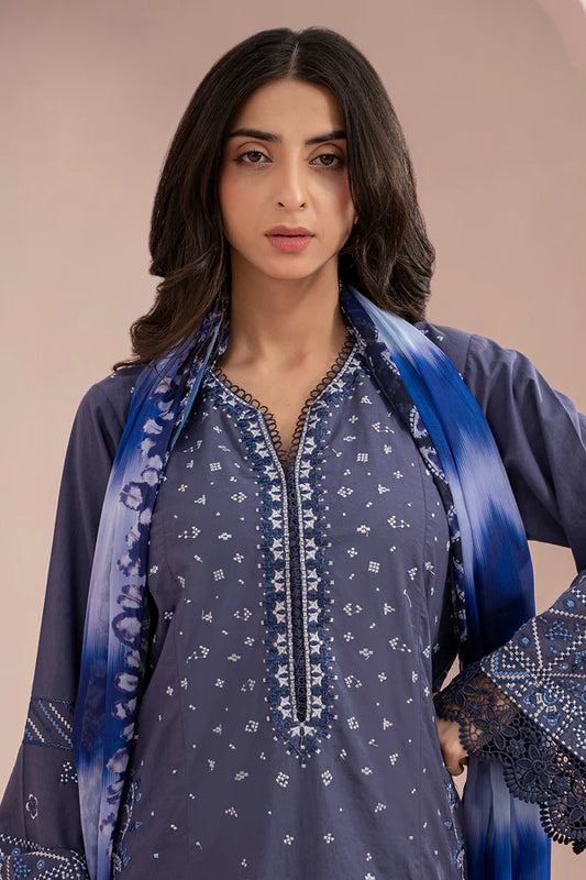 Blue | Zellbury 3pc Unstitched Embroidered Lawn Suit
