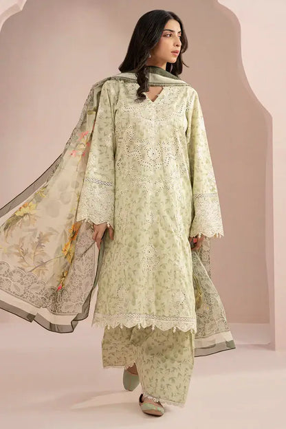 Light Green | Zellbury 3pc Unstitched Embroidered Lawn Suit