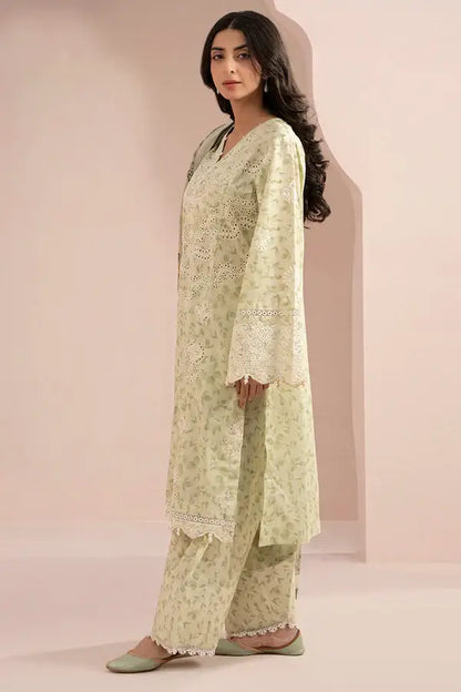 Light Green | Zellbury 3pc Unstitched Embroidered Lawn Suit