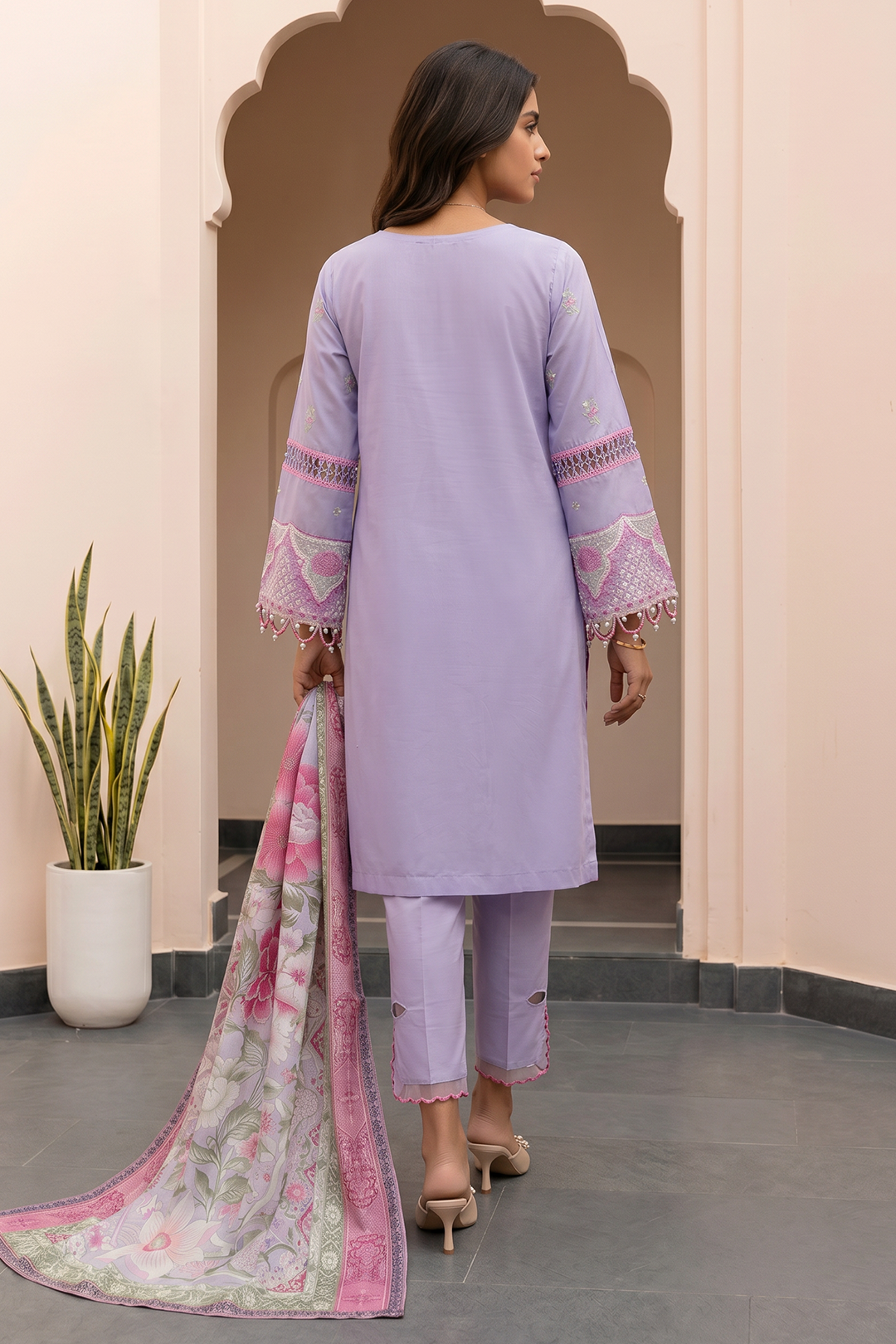 Lilac | Zellbury 3pc Unstitched Embroidered Lawn