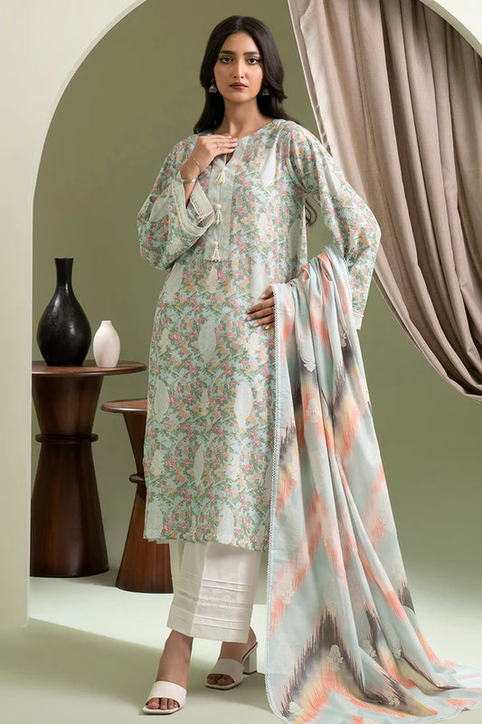 Sky Blue | Zellbury 2pc Unstitched Lawn Suit