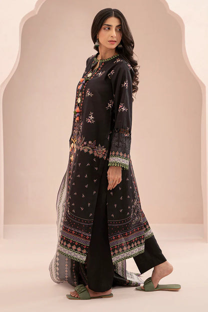 Black Zellbury 3pc Unstitched Lawn Suit – Stylish Pakistani Lawn Outfit 2025