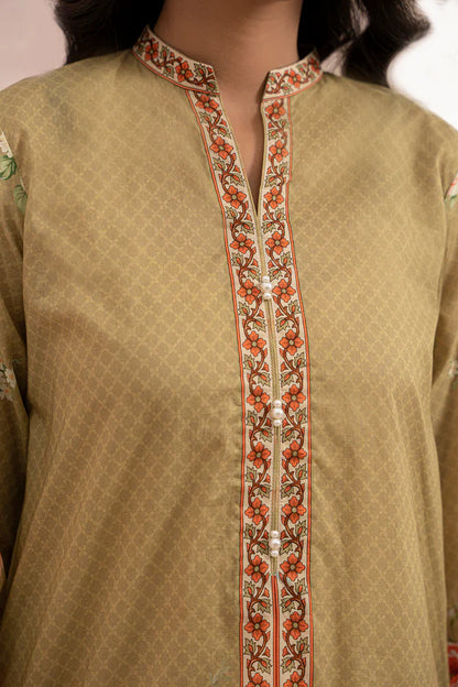 Elegant Green Zellbury 3pc Unstitched Lawn Suit – Stylish Pakistani Lawn Outfit 2025