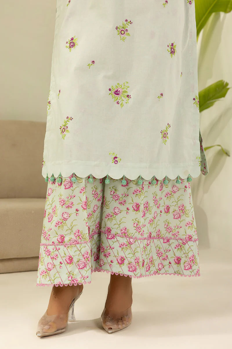Mint | Zellbury 2pc Unstitched Embroidered Lawn