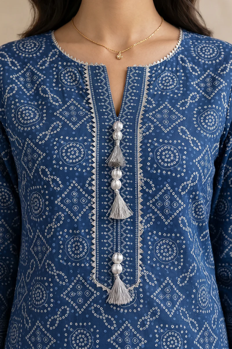 Blue | Zellbury 2pc Unstitched Embroidered Lawn