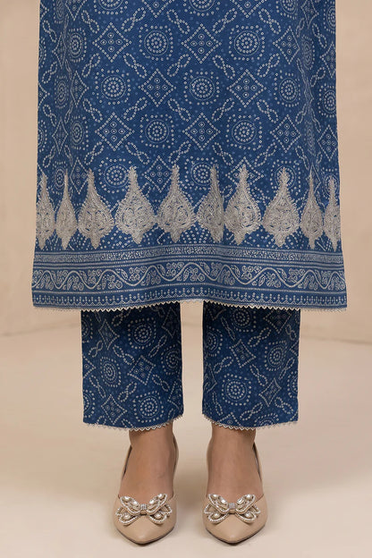 Blue | Zellbury 2pc Unstitched Embroidered Lawn