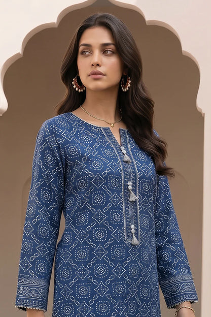 Blue | Zellbury 2pc Unstitched Embroidered Lawn