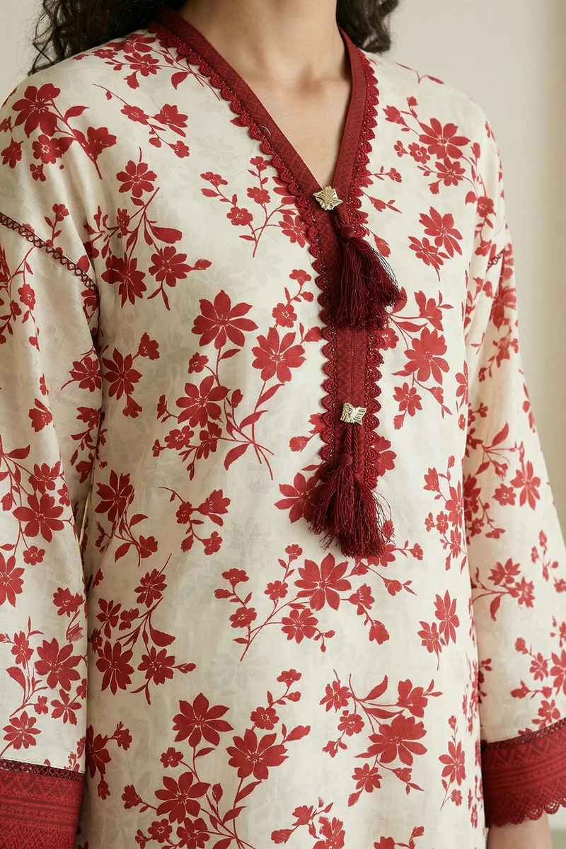 Beige | Zellbury 2pc Unstitched Lawn
