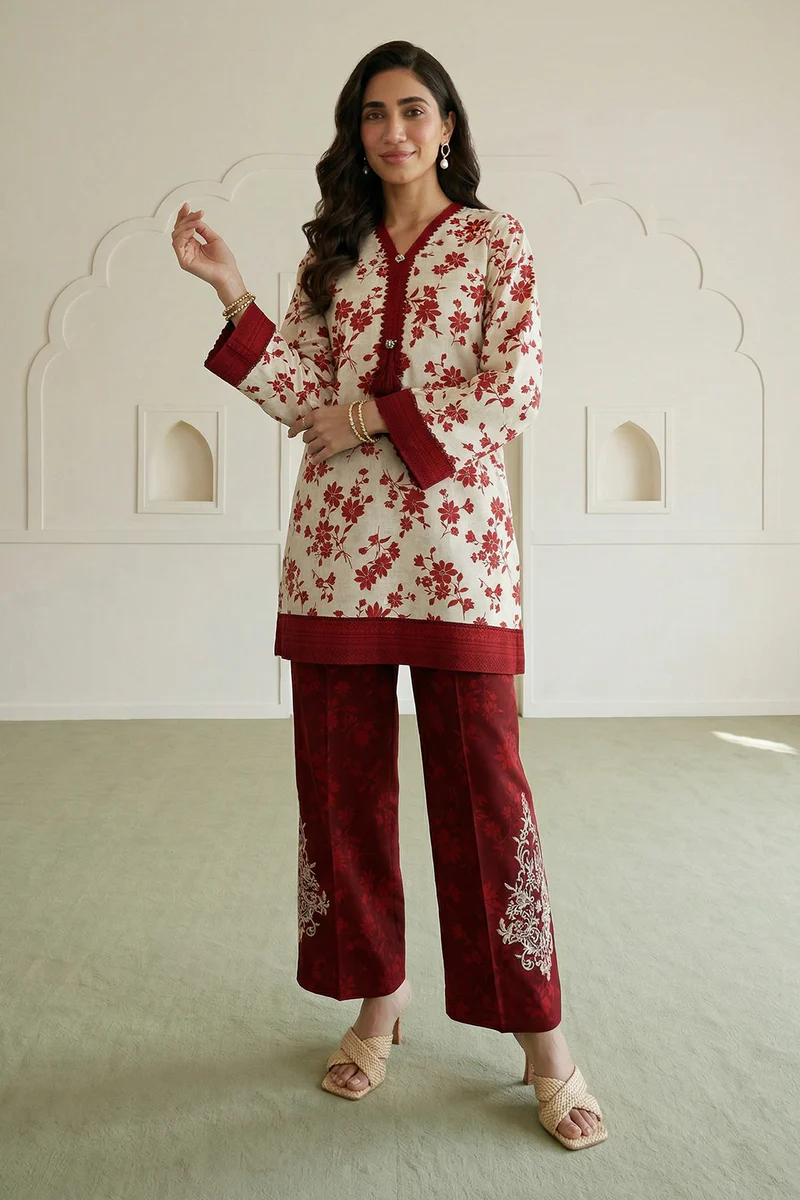 Beige | Zellbury 2pc Unstitched Lawn