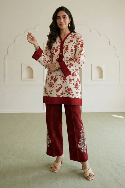 Beige | Zellbury 2pc Unstitched Lawn