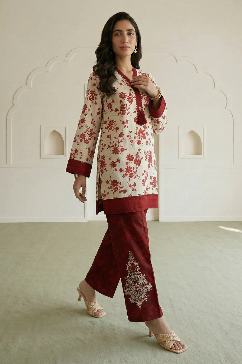 Beige | Zellbury 2pc Unstitched Lawn