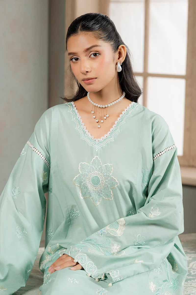 Mint | Zellbury 2pc Unstitched Embroidered Lawn