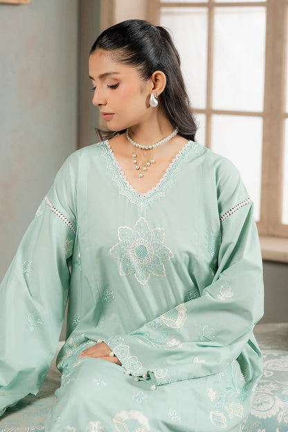 Mint | Zellbury 2pc Unstitched Embroidered Lawn