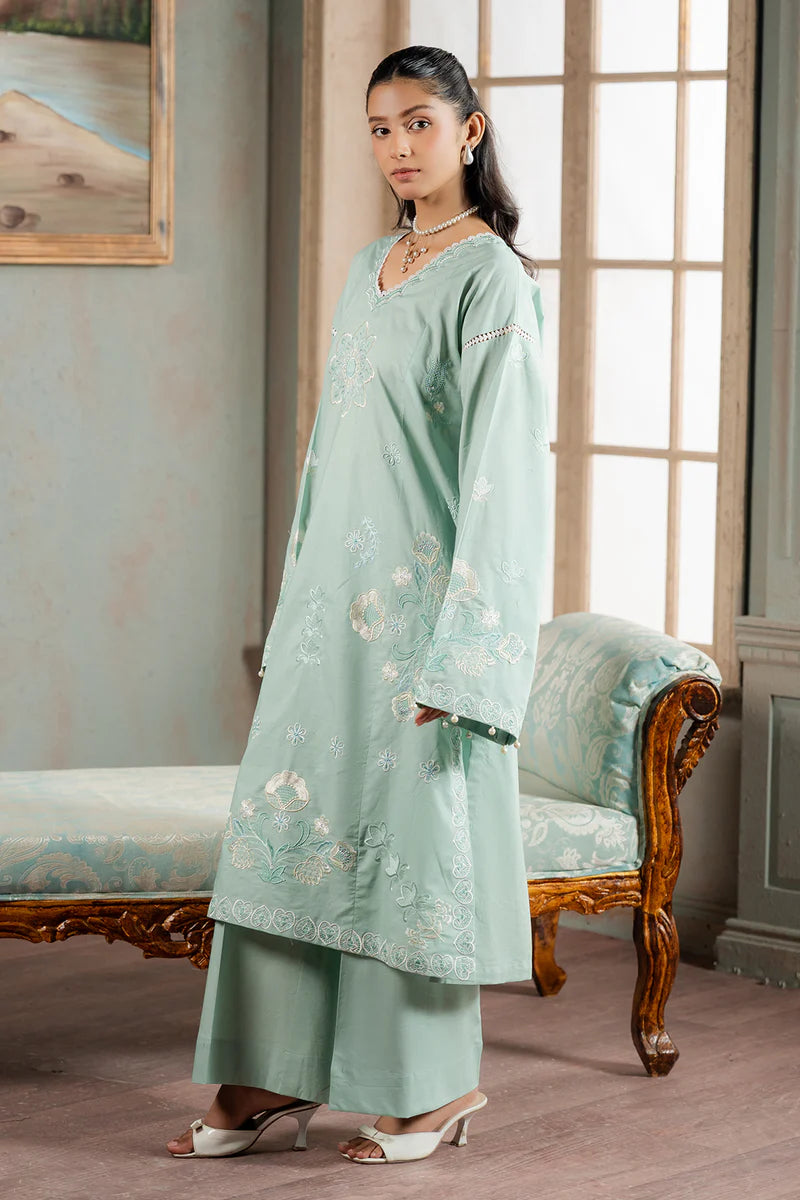 Mint | Zellbury 2pc Unstitched Embroidered Lawn