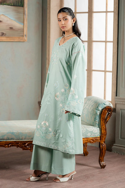 Mint | Zellbury 2pc Unstitched Embroidered Lawn