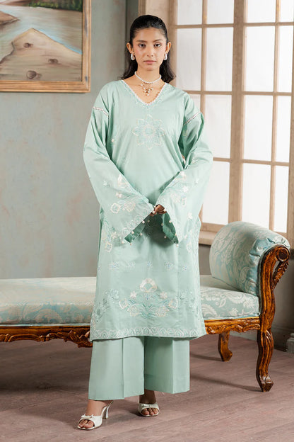 Mint | Zellbury 2pc Unstitched Embroidered Lawn